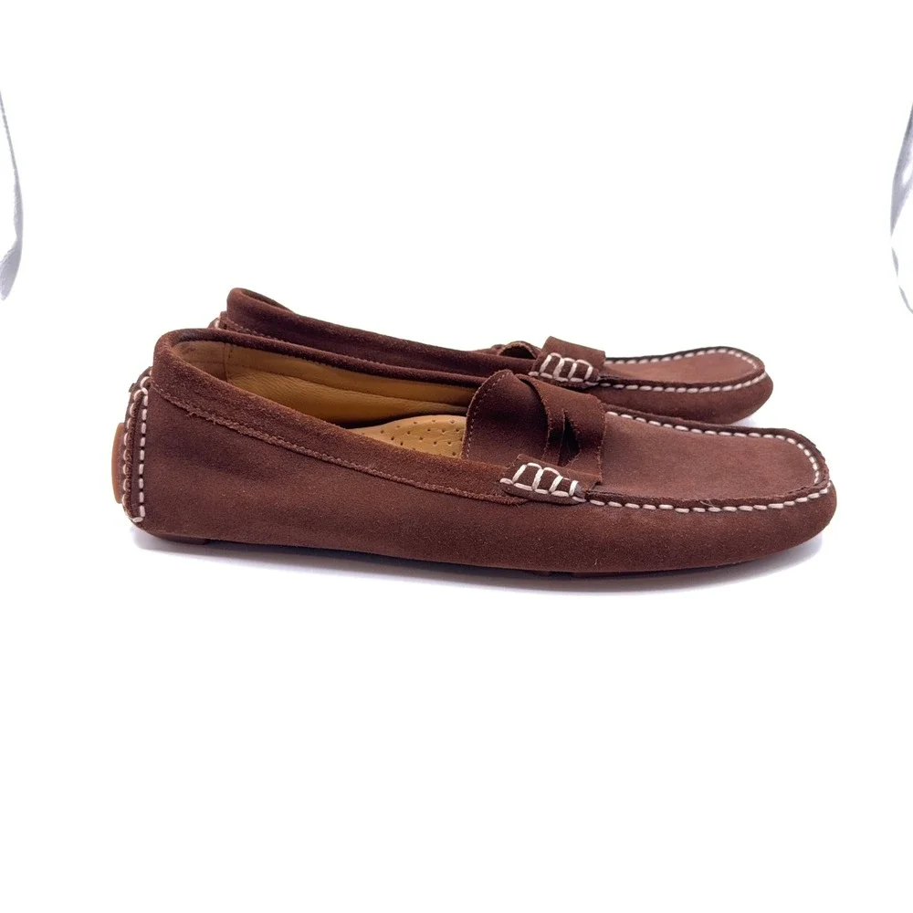Cole Haan Loafers Womens 8 Brown Suede Penny Driving Flats Moccasin Slip On Shoe